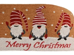 Weihnachtsfußmatte mit Gnome Kokosfaser und PVC 45 x 75 cm Rot-Weiß