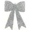 Weihnachtshänger Schleife aus Kunststoff und Metall Silber