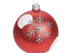 Weihnachtskugel Ø 6 cm Rot-Silber 4-fach sortiert