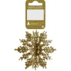 Weihnachtskugel 3D-Schneeflocke Glitter Gold 10 cm