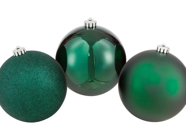 Weihnachtskugel Dunkelgrün Ø 14 cm 3-fach sortiert