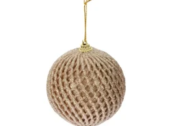 Weihnachtskugel Glitzer Ø 8 cm Gold