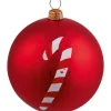 Weihnachtskugel mit Bemalung Rot Zuckerstange