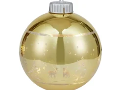 Weihnachtskugel mit Motiv inkl. LED Warmweiß Ø 15 cm 6-fach sortiert