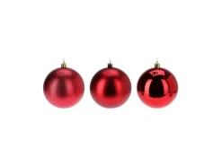 Weihnachtskugel Polystyrol 120 mm Rot 3-fach Sortiert
