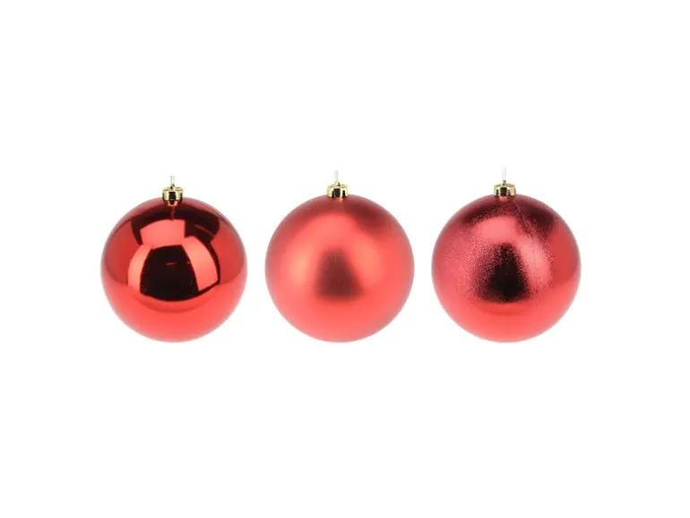 Weihnachtskugel Polystyrol 140 mm Rot 3-fach Sortiert