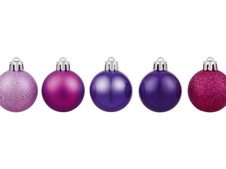 Weihnachtskugeln-Set 30-teilig Lila 4 cm