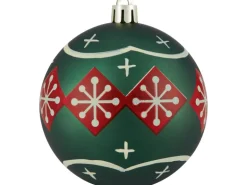 Weihnachtskugel-Set Ø 8 cm Rot-Grün-Weiß 12-fach Sortiert