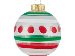 Weihnachtskugel-Set Ø 8 cm Rot-Grün-Weiß 12-fach Sortiert