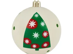 Weihnachtskugel-Set Ø 8 cm Rot-Grün-Weiß 12-fach Sortiert