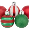 Weihnachtskugel-Set Ø 4 cm 30-teilig Rot-Weiß-Grün