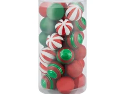 Weihnachtskugel-Set Ø 4 cm 30-teilig Rot-Weiß-Grün