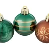 Weihnachtskugel-Set Ø 4 cm 7-teilig Braun-Grün