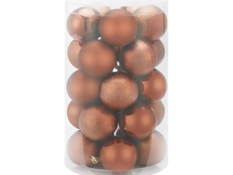 Weihnachtskugel-Set Ø 6 cm 25-teilig Cognac