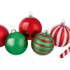 Weihnachtskugel-Set Ø 6 cm 50-teilig Rot-Weiß-Grün