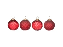 Weihnachtskugel-Set aus Glas Ø 8 cm Rot Glänzend u. Matt 8-teilig