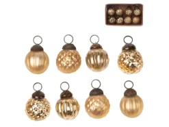 Weihnachtskugel-Set Glas Ø 2,5 cm Gold 8-teilig