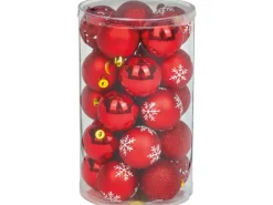 Weihnachtskugel-Set Kunststoff Ø 6 cm 25-teilig Rot