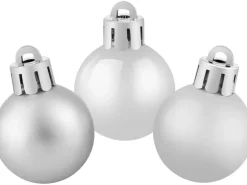 Weihnachtskugel-Set Kunststoff Ø 3 cm 9-teilig Silber