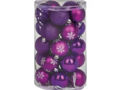 Weihnachtskugel-Set Kunststoff Ø 6 cm 25-teilig Lila