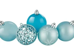 Weihnachtskugel-Set Ornament 25-teilig Ø 6 cm Eisblau