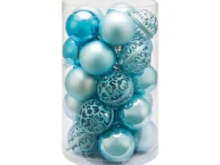 Weihnachtskugel-Set Ornament 25-teilig Ø 6 cm Eisblau