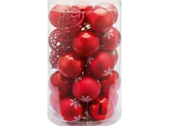 Weihnachtskugel-Set Ornament 25-teilig Ø 6 cm Rot