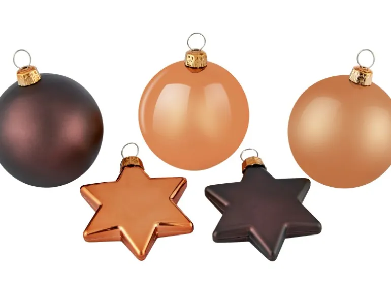 Weihnachtskugel-Set Sterne 50-teilig Kupfer