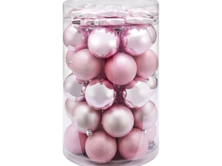 Weihnachtskugel-Set Sterne 50-teilig Rosa