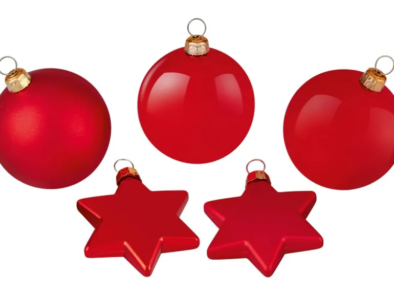 Weihnachtskugel-Set Sterne 50-teilig Rot