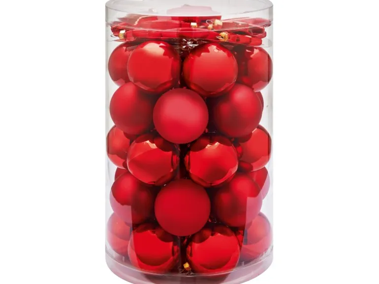 Weihnachtskugel-Set Sterne 50-teilig Rot