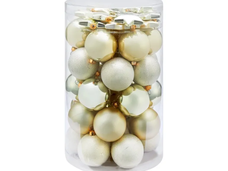 Weihnachtskugel-Set Sterne 50-teilig Champagner