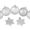 Weihnachtskugel-Set Sterne 50-teilig Silber