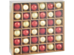 Weihnachtskugel-Set 36-teilig Ø 2 cm Rot-Gold