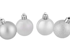 Weihnachtskugel-Set 30-teilig Ø 4 cm Silber Glitzer-Matt-Glänzend