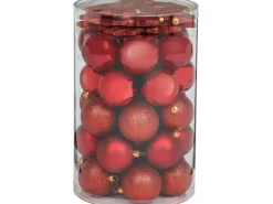 Weihnachtskugel-Set 50-teilig Rot