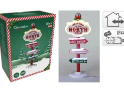 Weihnachts-Leuchtschild Nordpol 59 LEDs Bunt