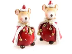 Weihnachtsmaus mit Hut stehend 9 cm