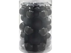 Weihnachtsschmuck-Set Kugeln Sterne Kunststoff Schwarz Matt