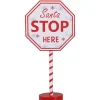 Weihnachts-Stop-Schild LED Warmweiß MDF 20 x 10 x 40 cm Rot 2-fach Sortiert