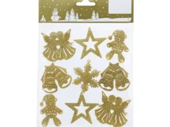 Weinachtsfiguren 9er-Pack Kunststoff 5 cm Gold Glitter