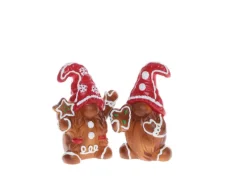 Wichtel Lebkuchenoptik 2-fach Sortiert 11,5 cm Braun-Rot