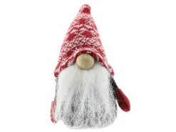 Wichtel Lose aus Filz 14 cm Grau/Rot