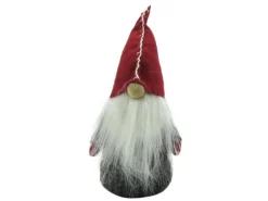 Wichtelfigur stehend als Weihnachts und Winterdeko Grau-Rot 22 cm
