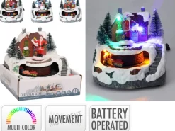 Winterlandschaft-Deko LED 12,8 x 12 x 13 cm Bunt 3-fach Sortiert