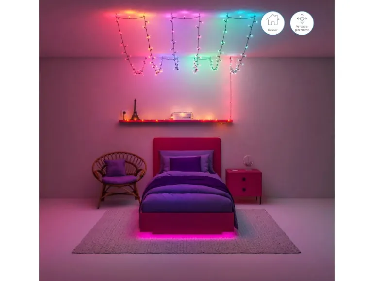 WiZ LED-Lichterkette Fairy Light Color 20 m Schwarz