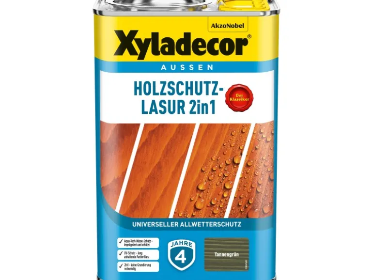 Xyladecor Holzschutz-Lasur 2in1 Tannengrün matt 4 l