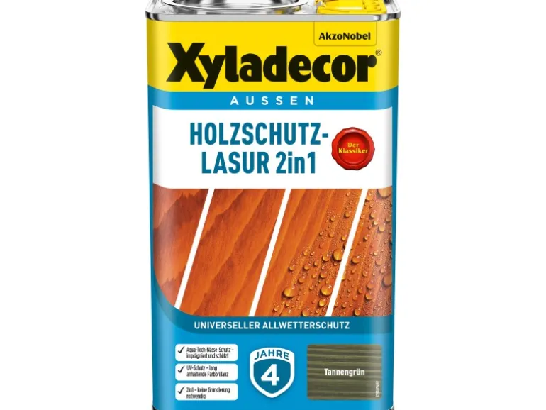 Xyladecor Holzschutz-Lasur 2in1 Tannengrün matt 2,5 l
