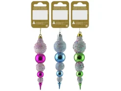 Zapfen zum Hängen Kunststoff 16 cm Bunt 3-fach sortiert