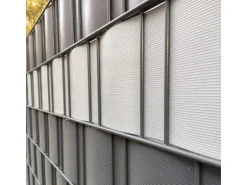 zaunzu Sichtschutz Rille PP für Doppelstabmatten UV-beständiger Sichtschutz Tannengrün 2,55m